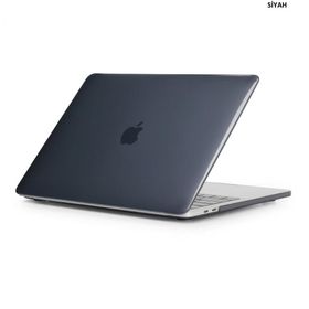 Techmaster MacBook Pro 14.2 A2442 Kristal Şeffaf Kapak Siyah Kılıf