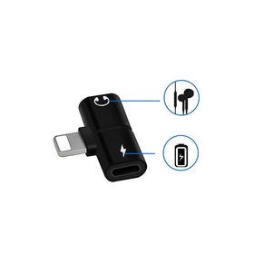 Techmaster Siyah iPhone 7 8 Plus X Xr Xs 11 12 Pro Max Kulaklık Şarj Giriş Adaptör