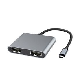 Techmaster Type-C 2x HDMI 4K 2k Çıkışlı Görüntü Aktarım Kablosu