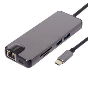 Techmaster Type-C USB 3.1 8in1 4K HDMI VGA Micro Sd Rj-45 2 USB Şarj Girişli Kablo