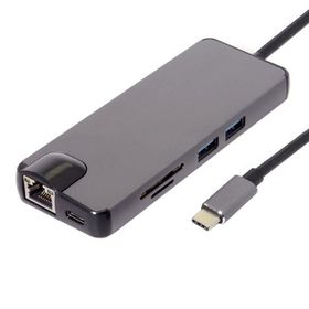 Techmaster Type-C USB 3.1 8in1 4K HDMI VGA Micro Sd Rj-45 2 USB Şarj Girişli Kablo