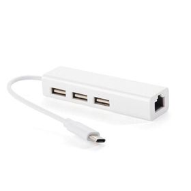 Techmaster Usb-C 3.1 Type-C 3 USB 3.0 ve RJ45 Yüksek Hızlı Ethernet Port