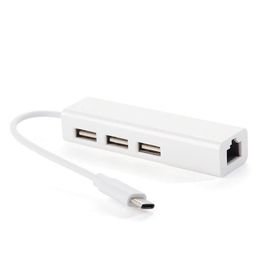 Techmaster Usb-C 3.1 Type-C 3 USB 3.0 ve RJ45 Yüksek Hızlı Ethernet Port