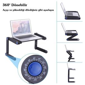 Techmaster Yükseklik Ayarlı Laptop Notebook Ders Çalışma Masası