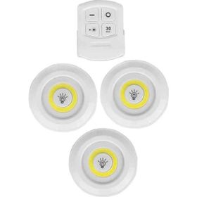 Technomax Uzaktan Kumandalı Kablosuz 3'lü LED Spot Lambalar + 1 Kumanda