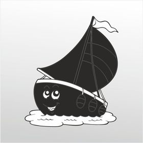 Technopa 100 cm Uzunluk Gülen Tekne Folyo Sticker