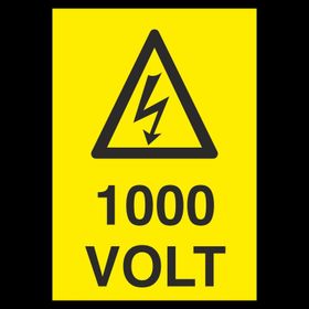 Technopa 1000 Volt Uyarı Levhası