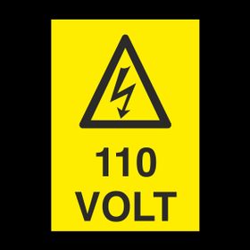 Technopa 110 Volt Uyarı Levhası