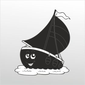 Technopa 20 cm uzunluk Gülen Tekne Folyo Sticker
