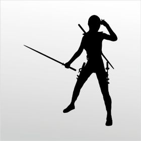 Technopa 20 cm Uzunluk Samurai Bıçağı Folyo Sticker