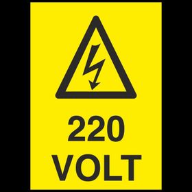 Technopa 220 Volt Uyarı Levhası