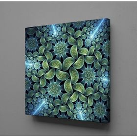 Technopa 3 Boyutlu Yeşil Çiçek 30x30 cm Kanvas Tablo