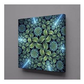 Technopa 3 Boyutlu Yeşil Çiçek 60x60 cm Kanvas Tablo