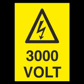 Technopa 3000 Volt Uyarı Levhası