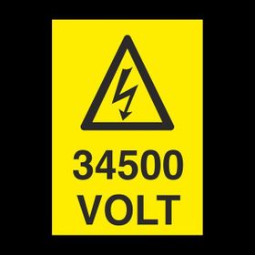 Technopa 34500 Volt 60 x 90 cm Uyarı Levhası