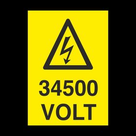 Technopa 34500 Volt Uyarı Levhası