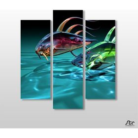 Technopa 3D Deniz Altı ve Balık 138x150 cm Kanvas Tablo