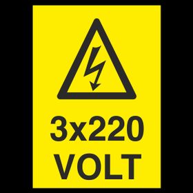 Technopa 3X220 Volt Uyarı Levhası