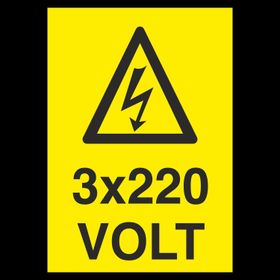 Technopa 3X220 Volt Uyarı Levhası