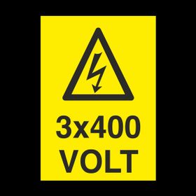 Technopa 3X400 Volt Uyarı Levhası