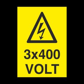 Technopa 3X400 Volt Uyarı Levhası