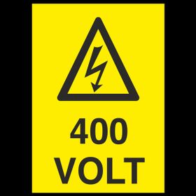 Technopa 400 Volt Uyarı Levhası
