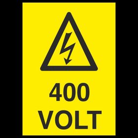 Technopa 400 Volt Uyarı Levhası