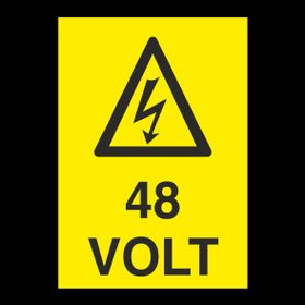 Technopa 48 Volt Uyarı Levhası