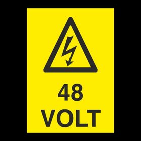 Technopa 48 Volt Uyarı Levhası