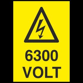 Technopa 6300 Volt 70 x 100 cm Uyarı Levhası