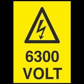 Technopa 6300 Volt Uyarı Levhası