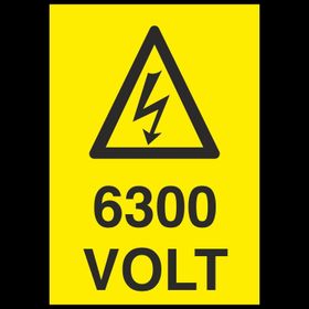 Technopa 6300 Volt Uyarı Levhası