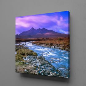 Technopa Akarsu Mor Gökyüzü 100x100 cm Kanvas Tablo