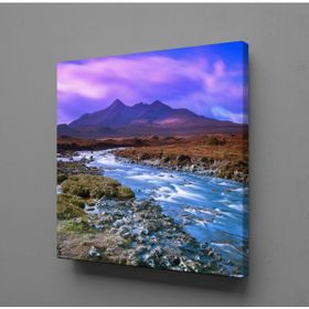 Technopa Akarsu Mor Gökyüzü 120x120 cm Kanvas Tablo