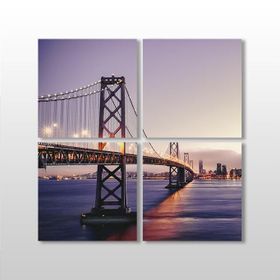 Technopa Akşamüstü Köprü 130x130 cm Kanvas Tablo