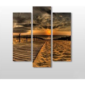 Technopa Akşamüstü Sahil 84x90 cm Kanvas Tablo