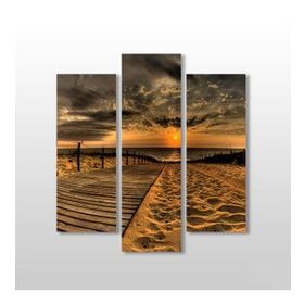 Technopa Akşamüstü Sahil 84x90 cm Kanvas Tablo