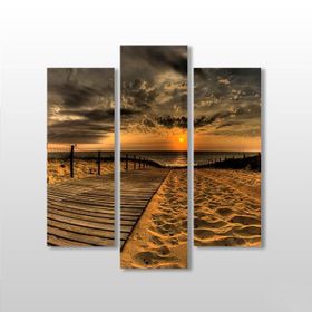 Technopa Akşamüstü Sahil 84x90 cm Kanvas Tablo