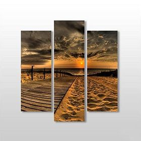Technopa Akşamüstü Sahil 84x90 cm Kanvas Tablo