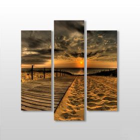 Technopa Akşamüstü Sahil 84x90 cm Kanvas Tablo