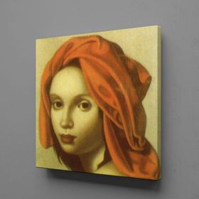 Technopa Al Yazmalı Kadın 80x80 cm Kanvas Tablo
