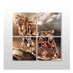 Technopa Aslan Mekanik 120x120 cm Kanvas Tablo