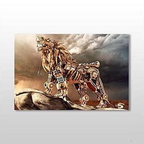 Technopa Aslan Mekanik 120x80 cm Kanvas Tablo