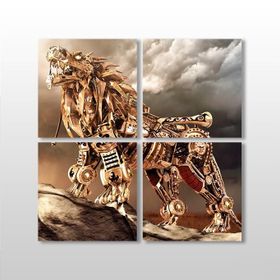 Technopa Aslan Mekanik 140x140 cm Kanvas Tablo