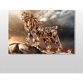 Technopa Aslan Mekanik 75x50 cm Kanvas Tablo