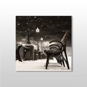 Technopa Bank Siyah Beyaz 25x25 cm Kanvas Tablo