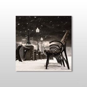 Technopa Bank Siyah Beyaz 40x40 cm Kanvas Tablo