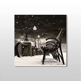 Technopa Bank Siyah Beyaz 50x50 cm Kanvas Tablo