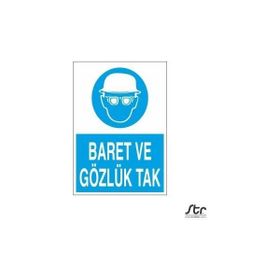 Technopa Baret ve Gözlük Tak 40 x 60 cm Uyarı Levhası