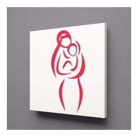 Technopa Bebeğini Koklayan Anne 60x60 cm Kanvas Tablo
